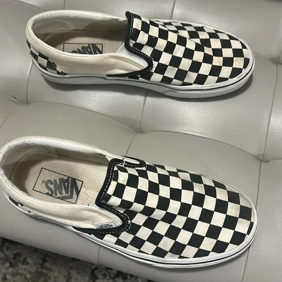 Vans Checkered Slip-On Shoes - Black and White - Picture 2 of 3